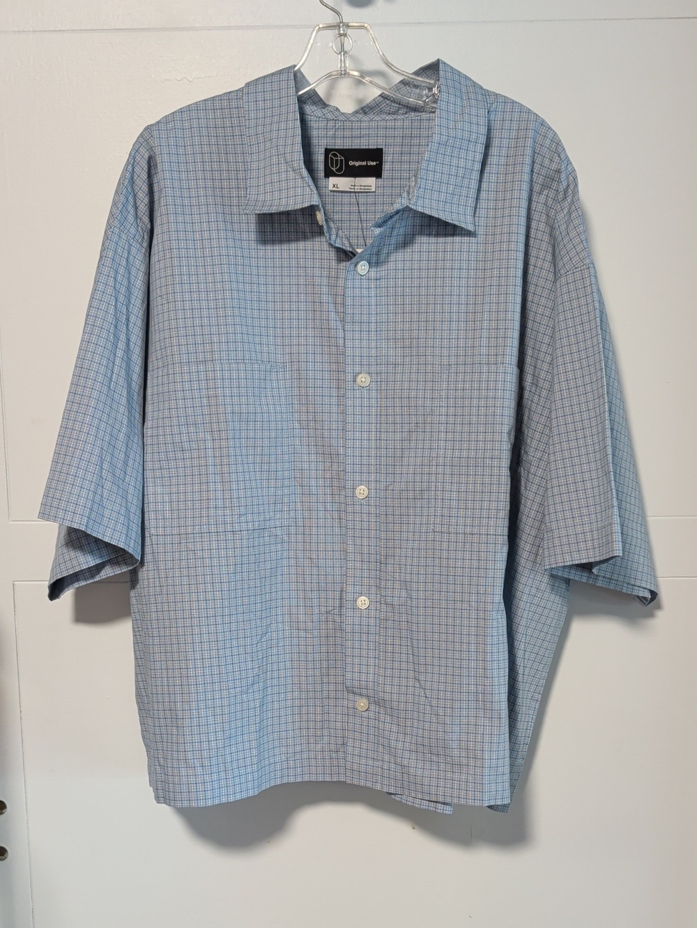 Original Use Blue Checked Button Down